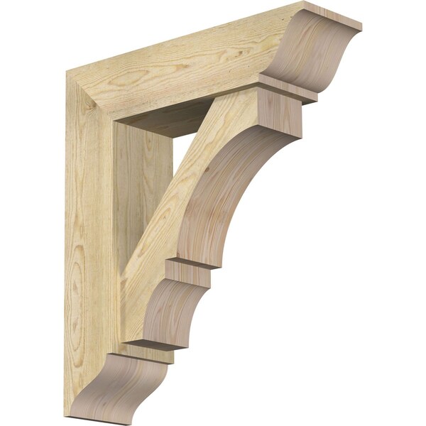 Ekena Millwork Balboa Traditional Rough Sawn Bracket w/ Offset Brace, Douglas Fir, 8"W x 28"D x 32"H BKT0806X28X32BOA01RDF - main